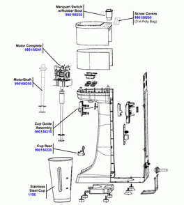 Diagram Diagram and Parts List for 60200-CE  Hamilton Beach Drink Mixer